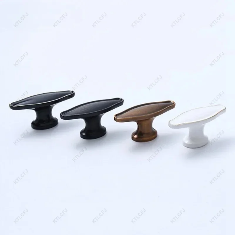 Chinese Antique Black White Coffee Color Handle European Antique Handle Minimalist Cabinet Wardrobe Drawer Zinc Alloy Handle