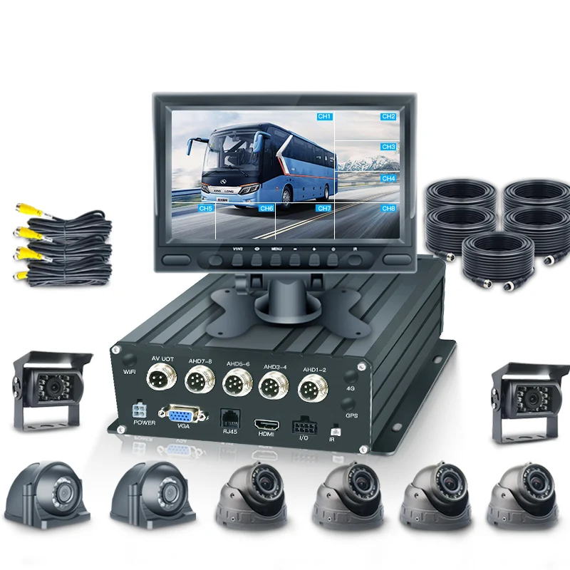 Universal 360 Car Camera Kit Universal Car Play Screen Truck Car Bus Lorry Video Recorder,disk+dual Card Storage OEM Accepted 7