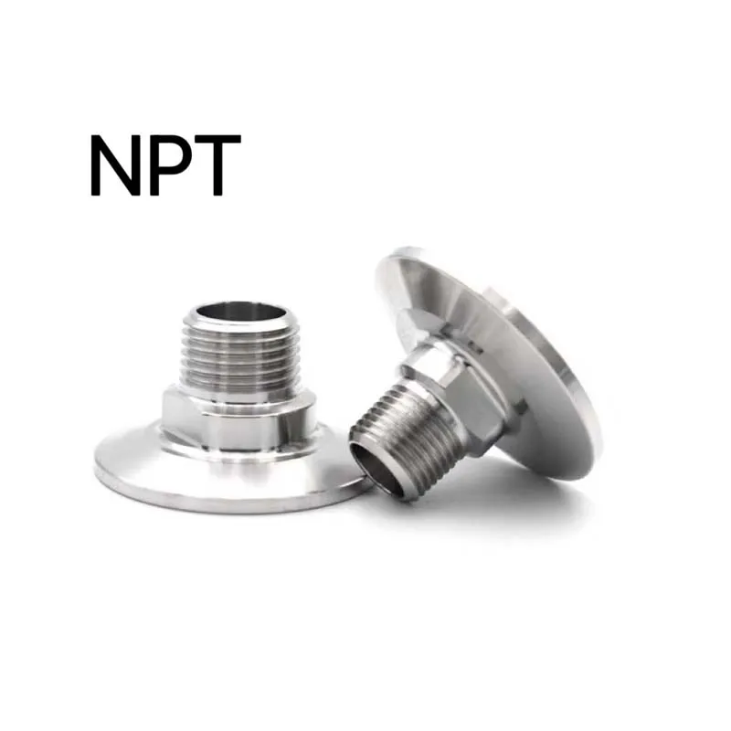 

NPT 1/4 "1/2" 1/4 "3/4" 1 "304 Sanitary Grade Stainless Steel Fittings TC 25.4 50.5 64mm Pipe Joint Self-made Adapter