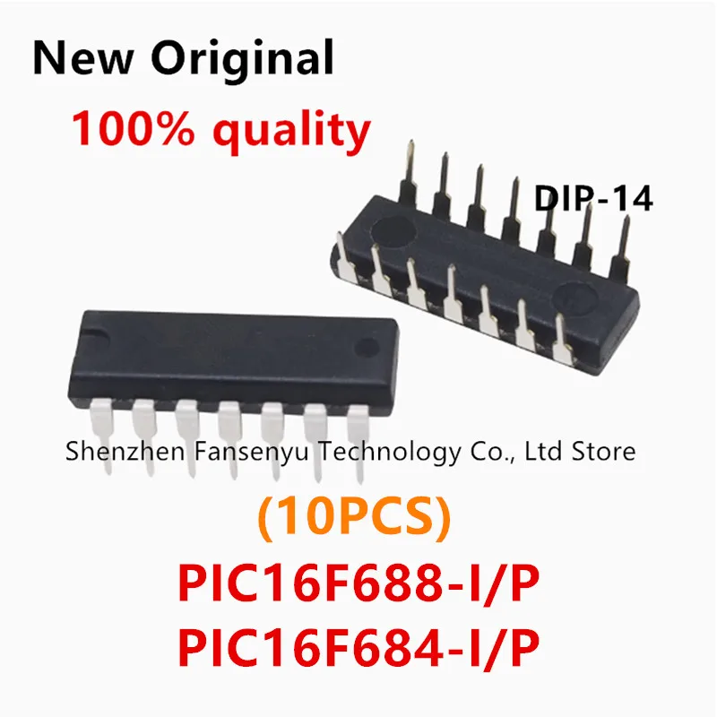 

(10piece)100% New PIC16F688-I/P PIC16F688 I/P PIC16F684-I/P PIC16F684 I/P DIP-14 Chipset
