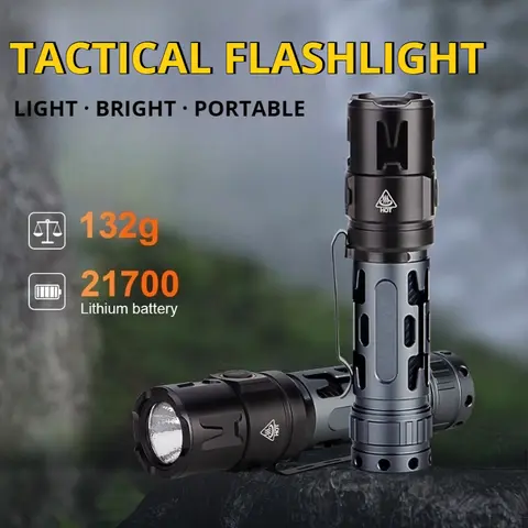 Multi Functional Tactical Flashlight Rechargeable Handheld Torch for Outdoor Hiking Camping Self-defense