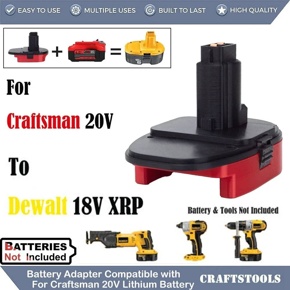 

Адаптер для преобразования литиевых аккумуляторов Craftsman V20 в аккумуляторы Dewalt 18V XRP для электроинструментов (без аккумуляторов)