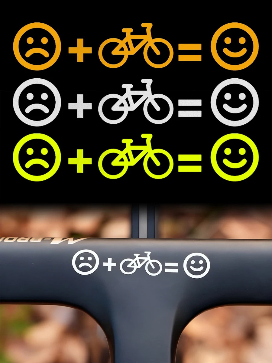 AliExpress NONE 3pcs/1Sheet Cycling Makes Me Happy Bicycle Stickers Waterproof Bike Frame Handlebar Top Tube Universal Vinyl Decals Accessories