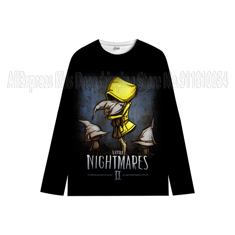 Little Nightmares 2 أطفال طفل الفتيات البلوز عيد الميلاد زي الخريف لطيف سانتا القوس طباعة طويلة الأكمام طاقم الرقبة البلوز القمم