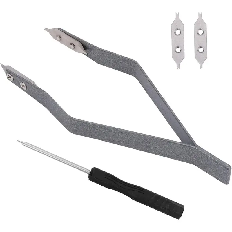 B97A-Spring Bar Tweezers For Watch Strap & Band - Aluminum Alloy Pin Removal Tool With Spare Fork Tips & Screwdriver