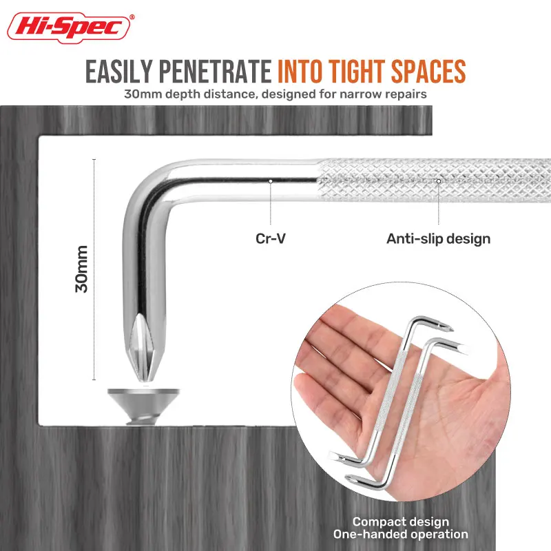 Hi-Spec 2 Đầu Tua Vít Z Loại 6Mm Phillips Xẻ Rãnh Từ Đầu Tua Vít Ngắn Tua Vít Công Cụ Sửa Chữa