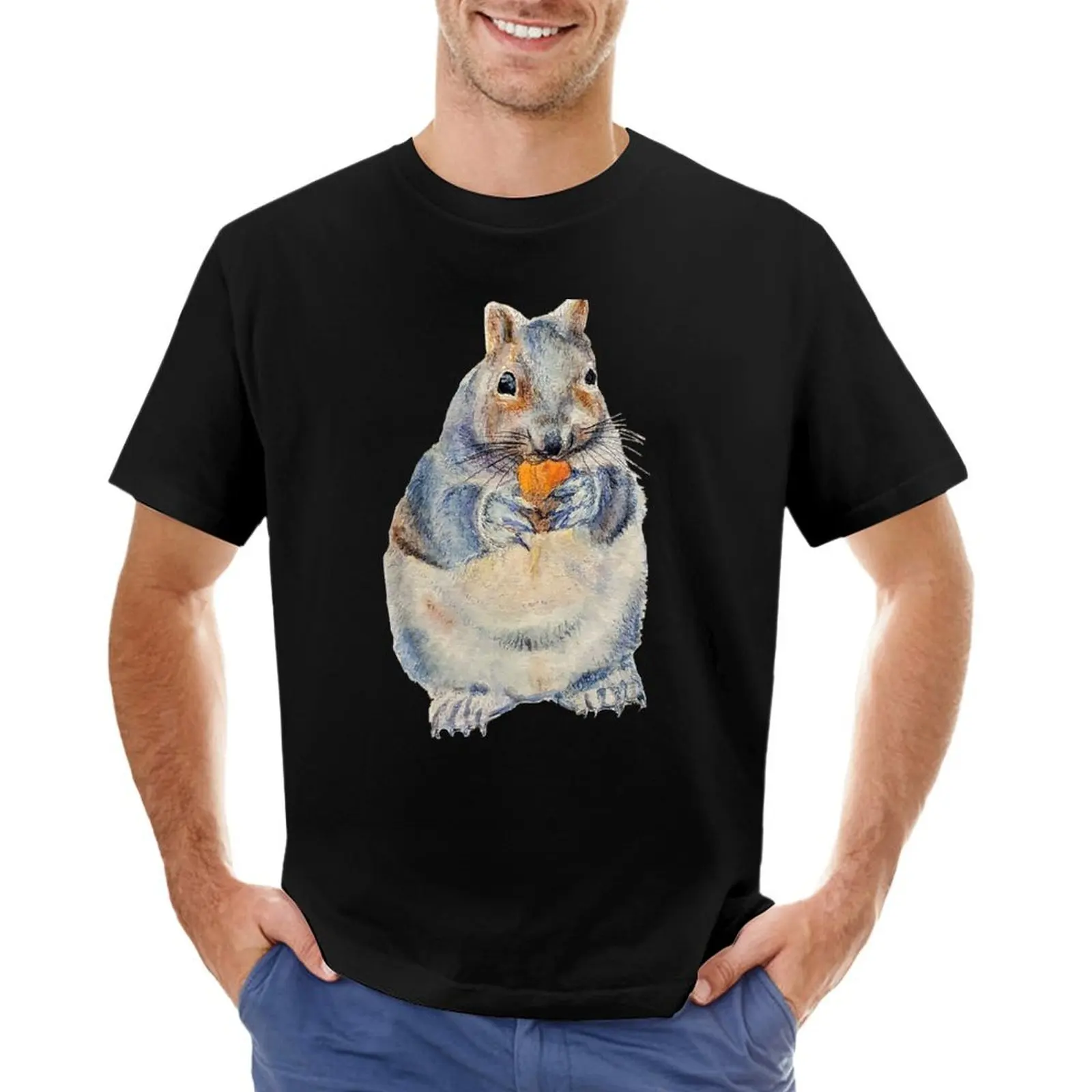 Hungry Squirrel Preparing for Winter, Mixed Media T-Shirt rapper graphic tees sweat vintage clothes mens t shirts pack