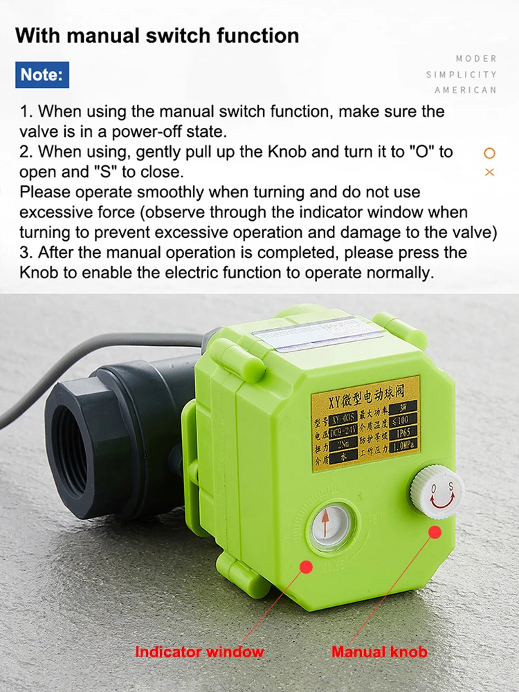 Imagem -03 - Válvula de Esfera Elétrica do Pvc com Interruptor Manual Maneira Atuador Linha Fêmea Motorizado ca cc 12v 24v 220v Ip65