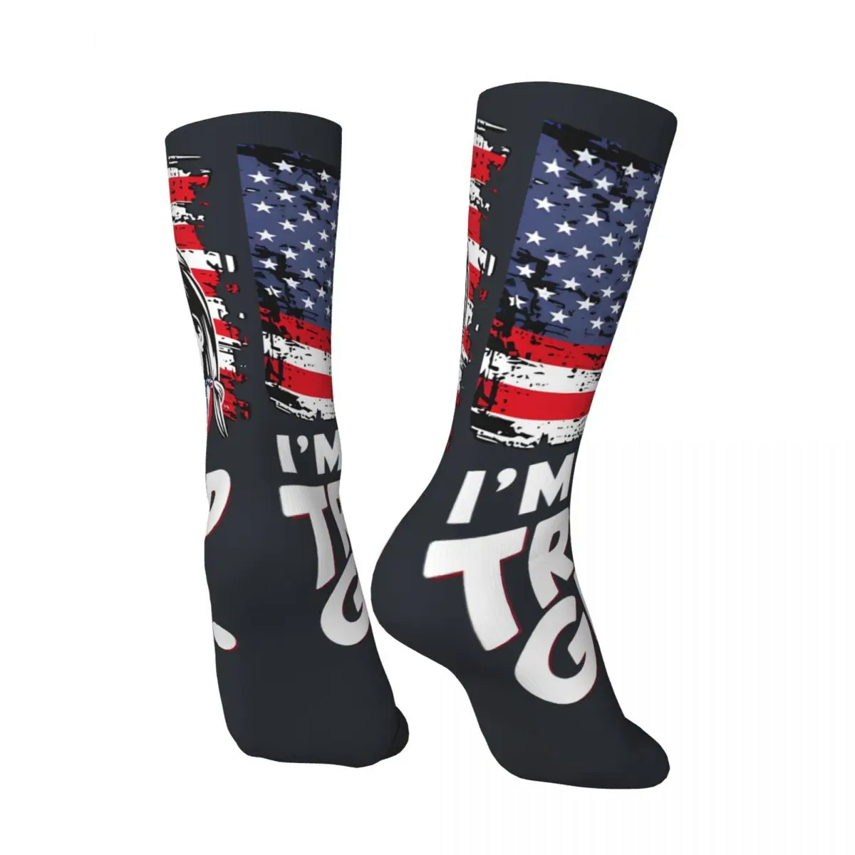 Retro I'm A Trump Girl Election USA America Men's compression Socks Unisex trump girl Harajuku Seamless Printed Novelty CrewSock