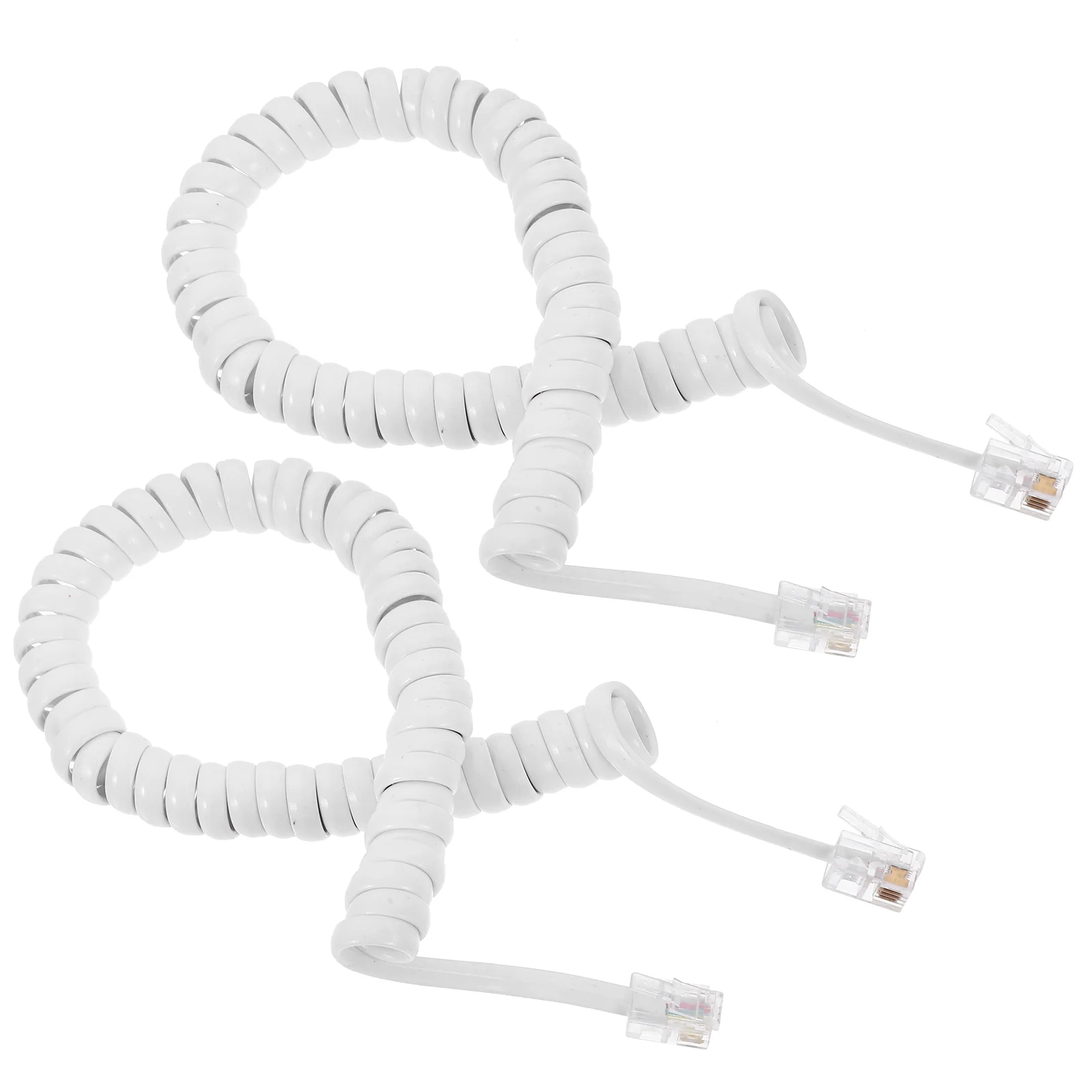 2 Pcs Telephone Cord Landline Spring Spiral Cable Accessory Coiled Cords for