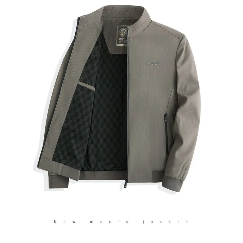 

Весенне-осенняя новая стильная повседневная куртка для молодых деловых людей с воротником-стойкой, элитная мужская весенне-осенняя куртка