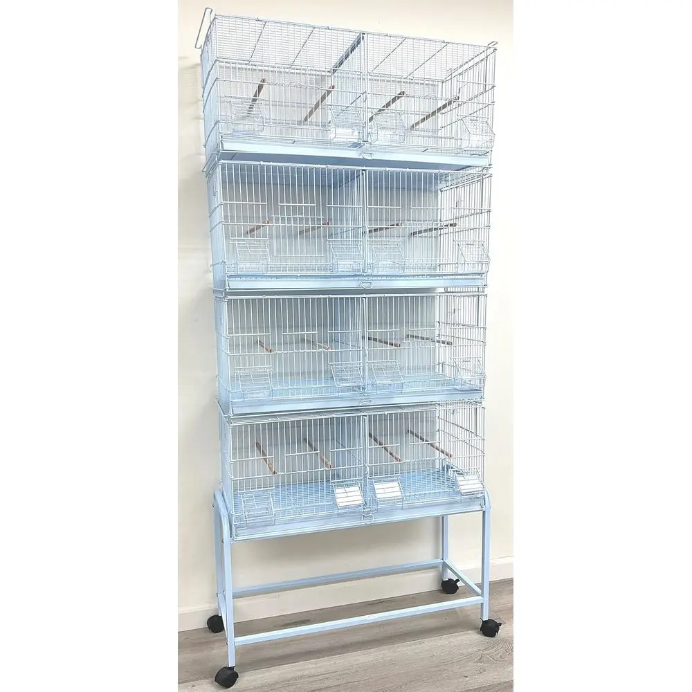 

Large Stackable Breeder Bird Cage with Removable Center Divider and Breeding Nest Box with Removable Rolling Stand