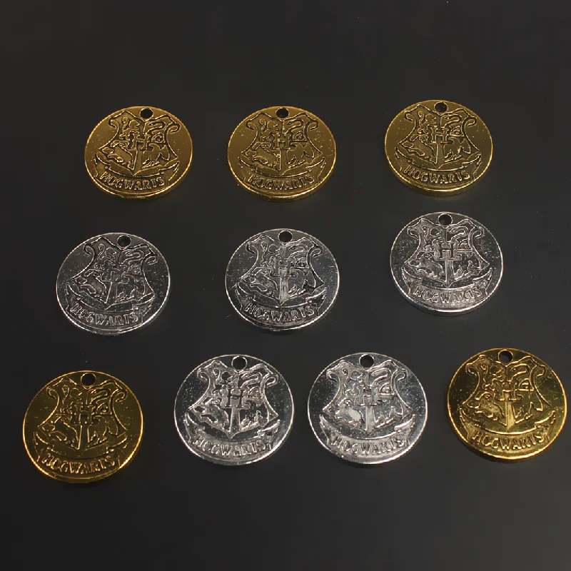 10 Uds. De insignia mágica chapada en plata/chapada en oro, colgante de aleación, dijes DIY, pulsera, llavero, joyería artesanal, fabricación M2201