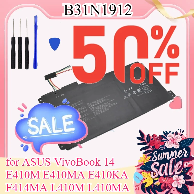 

Аккумулятор для ноутбука 11.55V 42Wh B31N1912 для ASUS VivoBook 14 E410M E410MA E410KA F414MA L410M L410MA