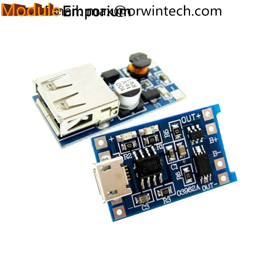 0.9V~5V 600MA USB Output charger Mini DC-DC Boost Converter +1a lithium battery charging TP4056 with protection one plate modul