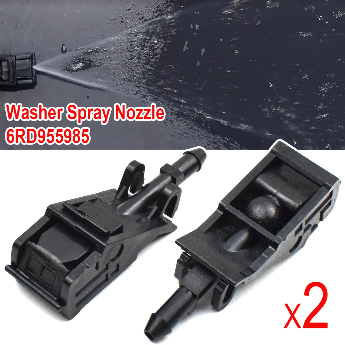 

2PCS Front Windshield Washer Wiper Spray Nozzles Jet Sprinkler 6RD955985 For VW Passat B5 Golf Jetta MK4 Bora Polo Beetle Seat