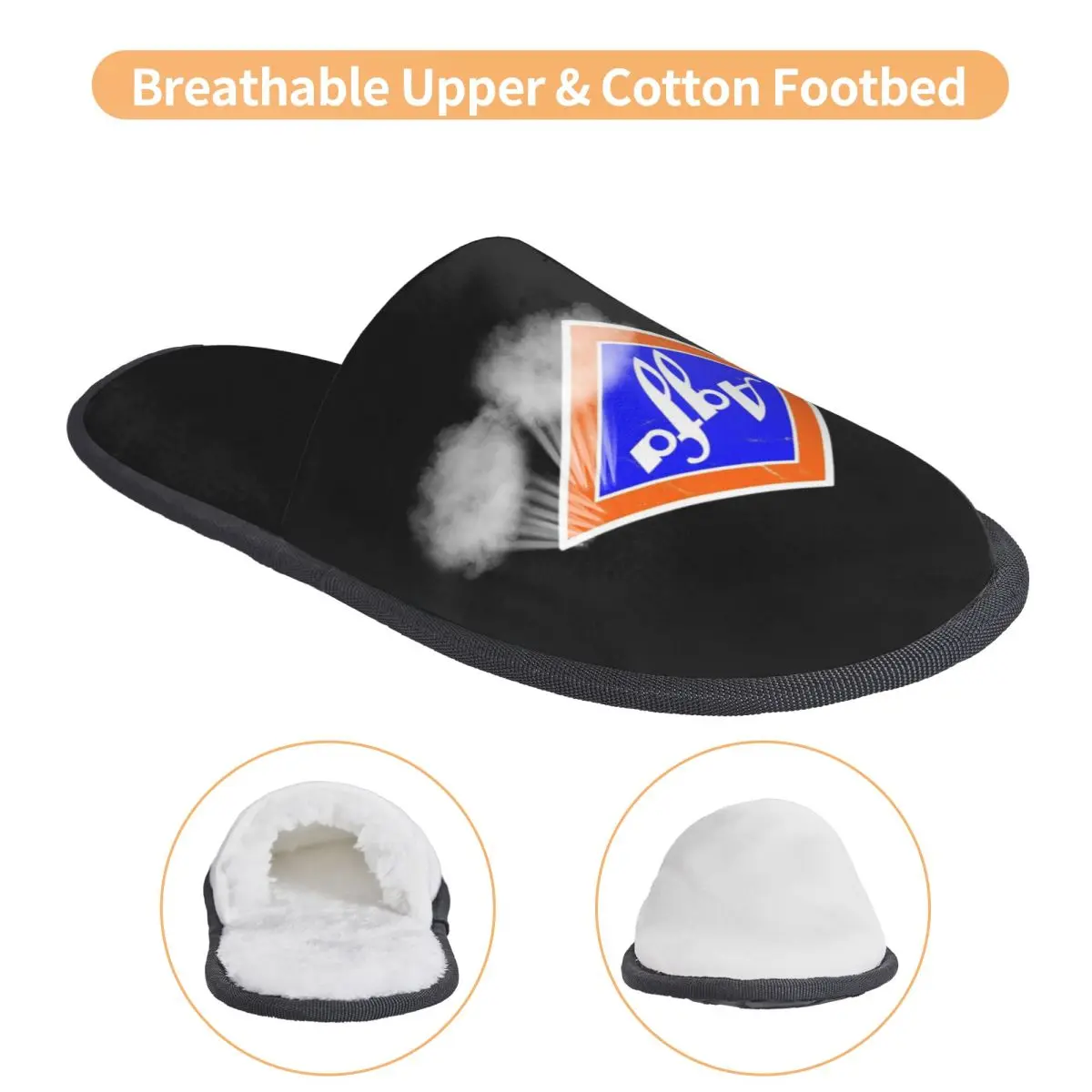 مخصص ريترو Agfa فيلم شعار من 1960s النعال رغوة الذاكرة الدافئة لينة النساء شبشب منزل داخلي مريح الأحذية #4