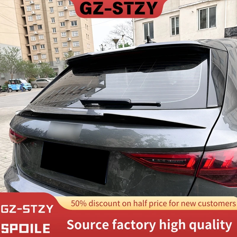 Задний спойлер автомобиля, средний багажник, губа, хвост крыши, средняя дверь багажника, сплиттер крыла для Audi A3 8Y Sportback Hatchback 2021 2022 2023 2024