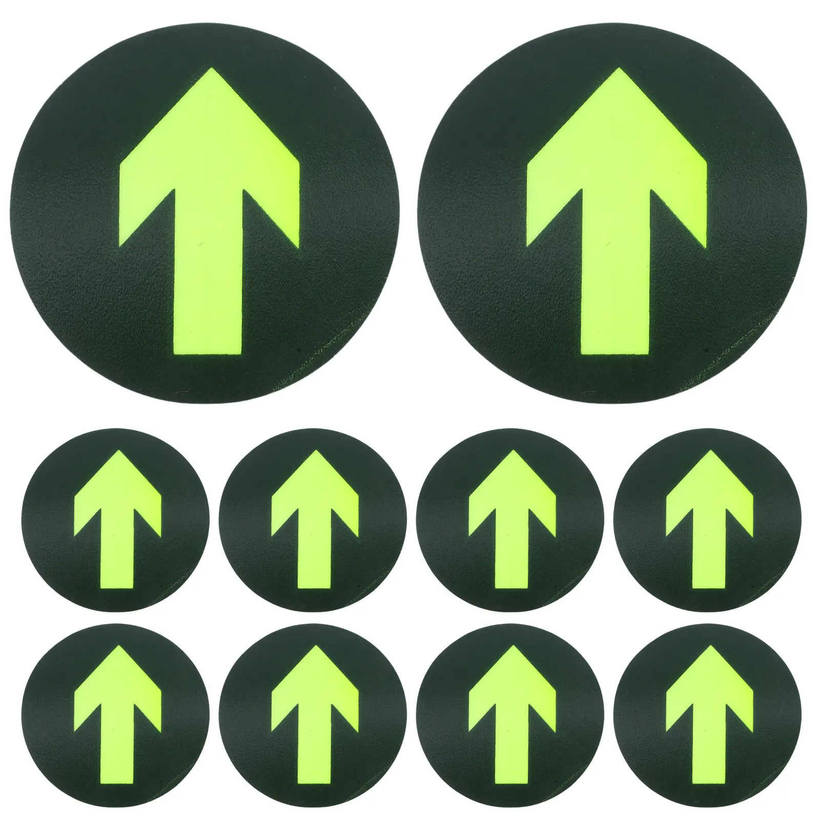 10Pcs Night Glow Safety Sign Arrow Floor Sticker Waterproof Removable Adhesive Directional Decal for Mall Bar Cinema Emergency