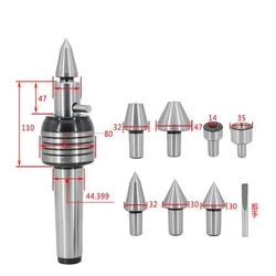 7pcs MT2 Machine Tools MT4 Multiple Point Revolving Center with Inter Changeable tips lathe Live MT3 Center tailstock