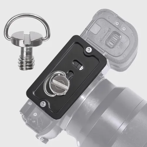 Imagen 2 del producto Tornillos de fijación para cámara de acero inoxidable, anillo en D de rosca, placa de liberación rápida, tornillo de montaje para trípode de cámara, placa monopié, 10/5/1 Uds.