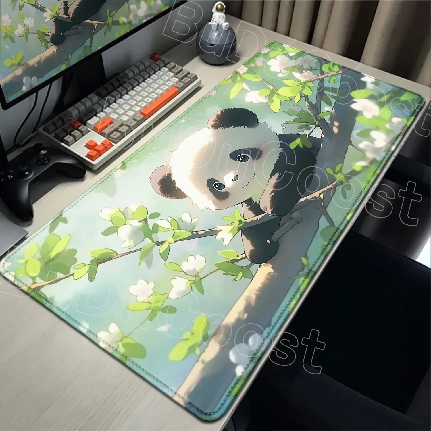 

HD Printing Cute Luckly Panda Mouse Pad Large Gaming Non-slip Keyboard Lock Edge Mousepads Laptop Tablet Mat 900x400 PC Playmat