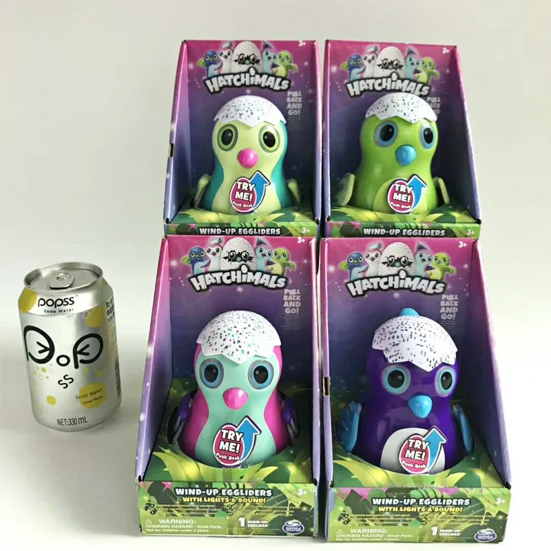 Geassorteerde originele lichten Geluid Muzikale Pull Back Egglider Wind-Up Uitkomen Eieren Pinguïn Speelgoed voor kinderen Verjaardag Kerstcadeau