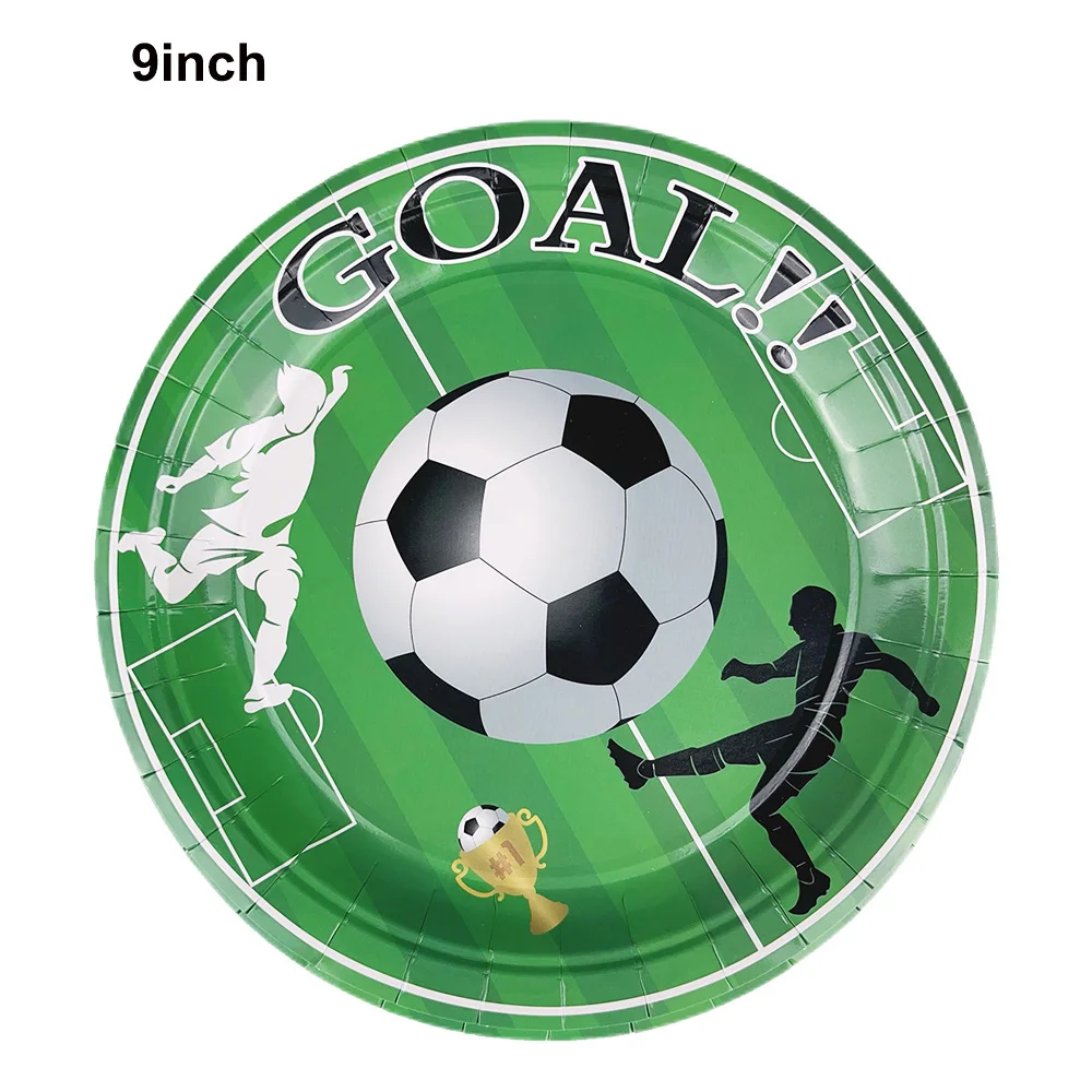 10/30/50 Stuks Voetbal Verjaardagsfeestje Benodigdheden Voetbal Papieren Kommen Trays Cups Borden Voetbal Thema Servies Kids sport Party Decor