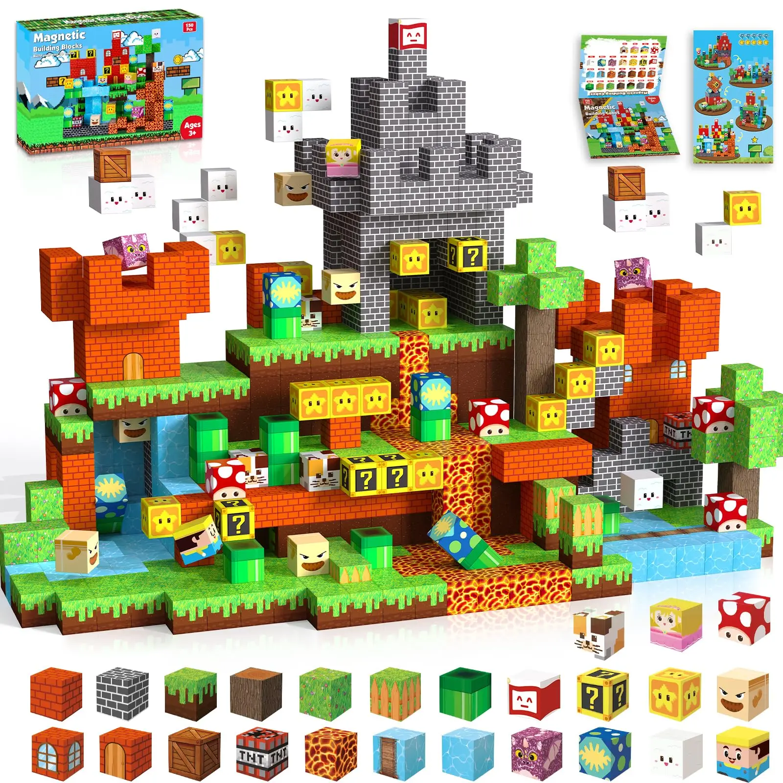 

Magnetic Blocks Educational STEM Constructor for Kids, Premium Montessori Learning Building Blocks Children Toys Christmas Gift