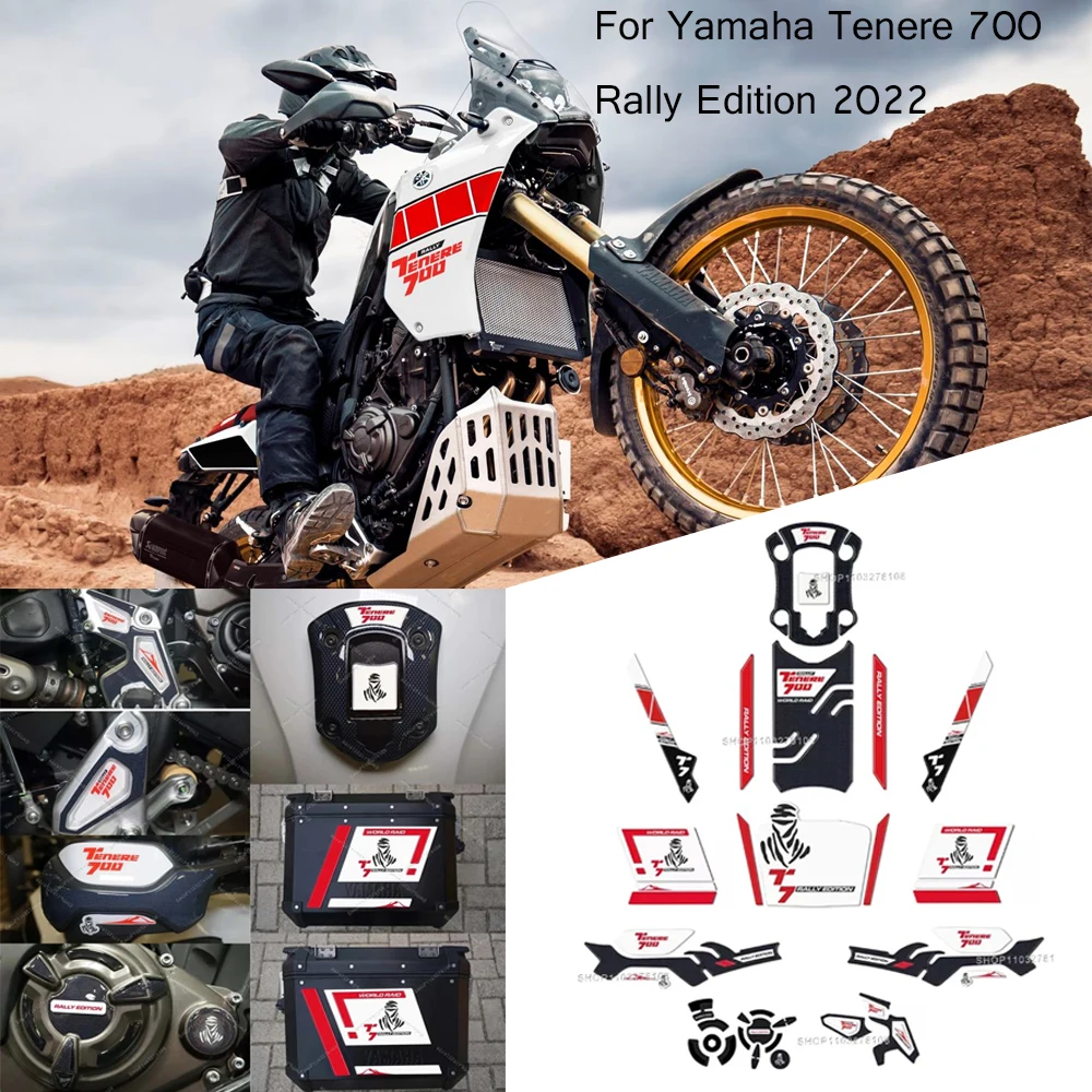 

For Yamaha Tenere 700 Rally Edition 2022 Motorcycle Accessories tank pad Protection Sticker Waterproof Anti-scratch 3D Sticker