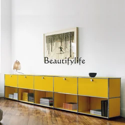 Nordic Stainless Steel Module Combined TV Cabinet Curio Cabinet Sideboard Cabinet Hallway Chest of Drawers Minimalist