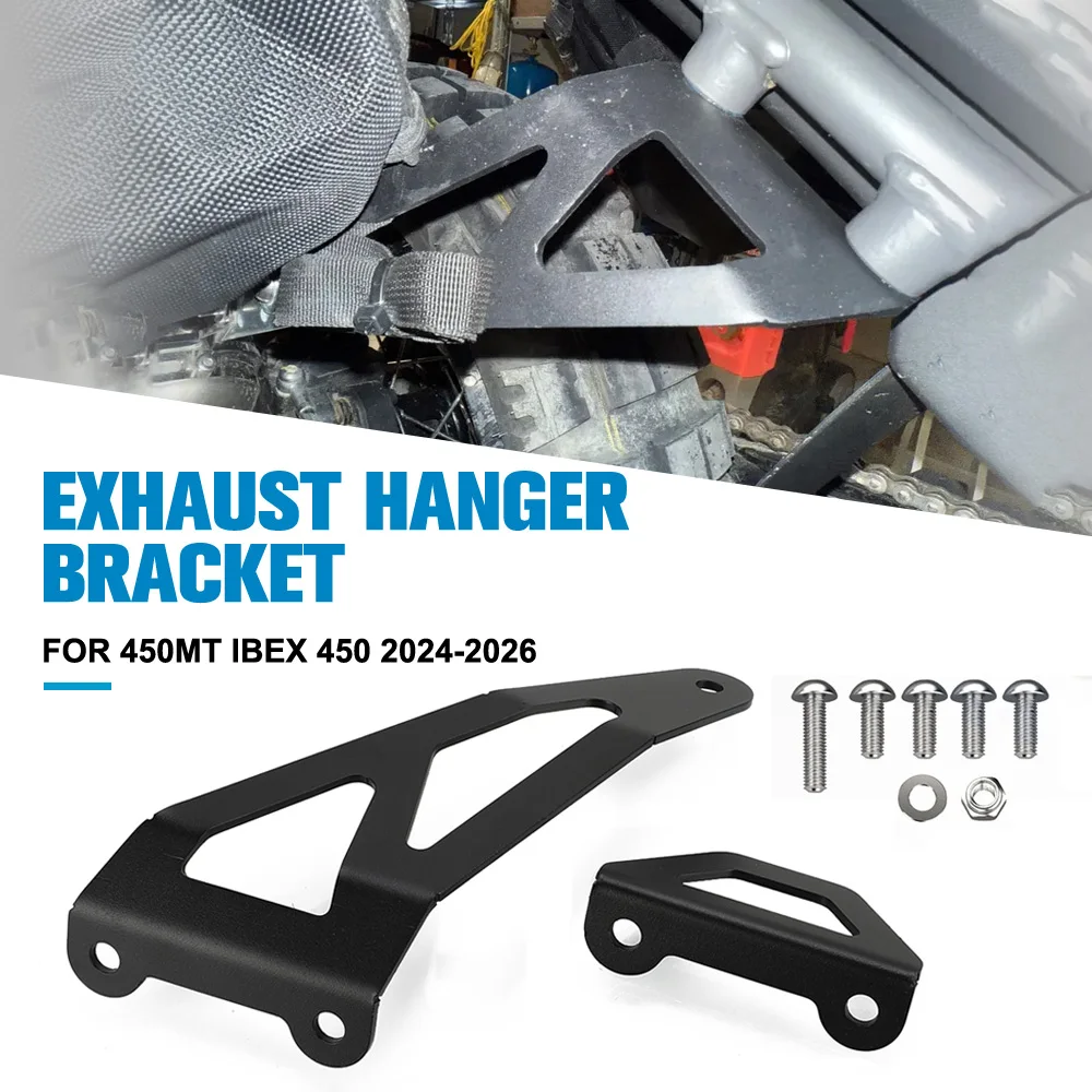 Motorcycle Accessories Exhaust Hanger Support Bracket Rear Foot Peg Removes Blanking Plate For CFMOTO 450MT Ibex 450 2024-2026