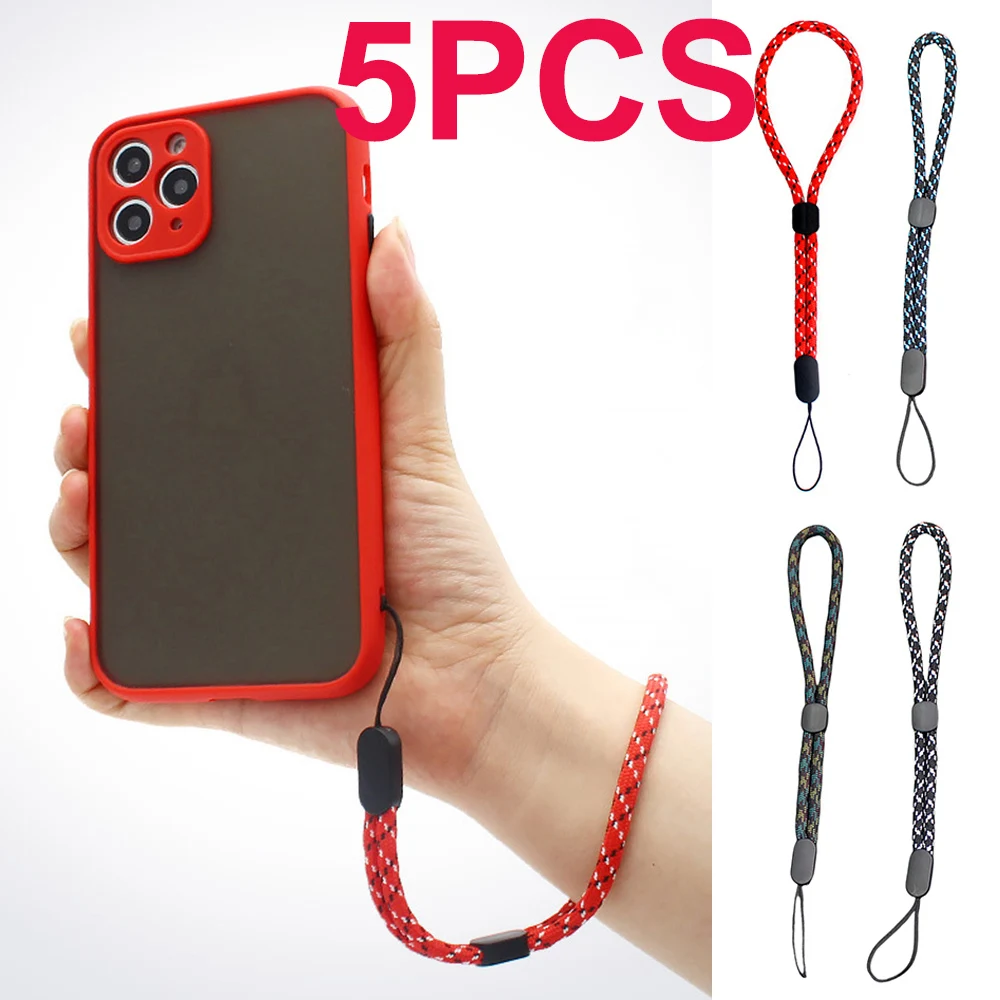 5PCS Short Lanyard Cell Phone Hold Lanyard Hand Lanyard Mobile Phone Strap AntiLost Wrist Strap Handheld Rope Adjustable Keycord