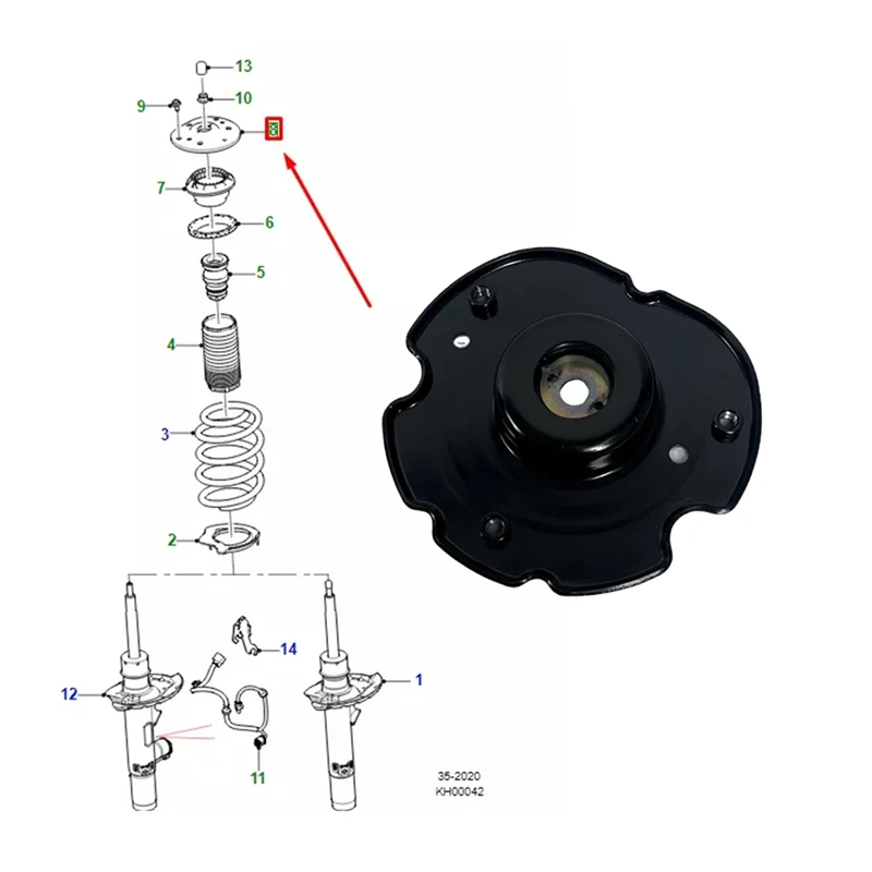 

LR 115224 Крепление переднего верхнего амортизатора J9C18232 для Land Rover Discovery Sport Evoque Spring/Damper Top Glue