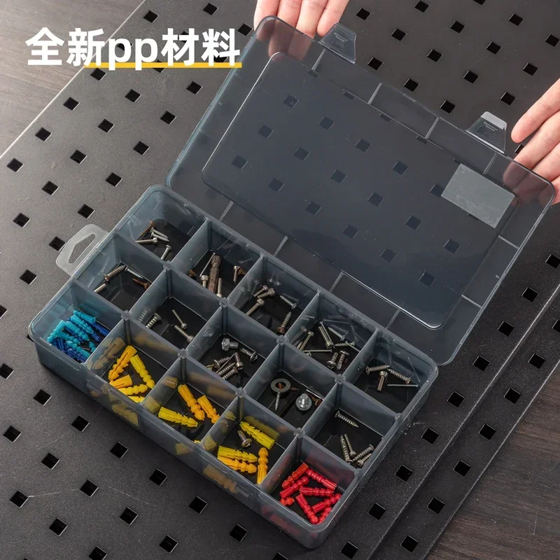 Deli 1 PCS Plastic Storage Boxes Screw Craft Jewelry Accessories Organizer Box Slots Adjustable Packaging Transparent Tool Case
