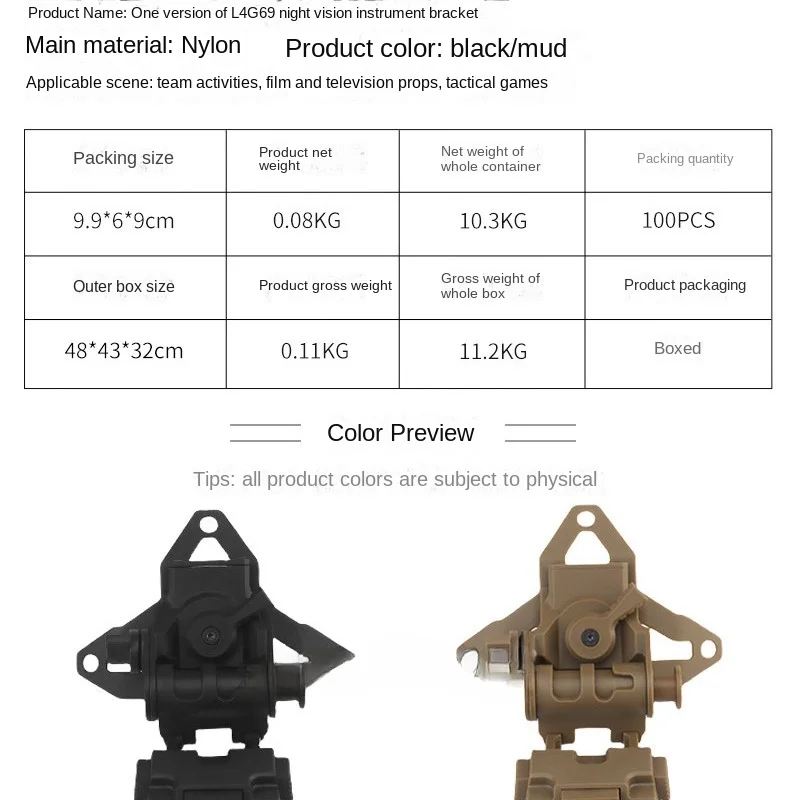 dump truck PVS15 PVS18 night vision device tactical helmet nylon bracket integrated