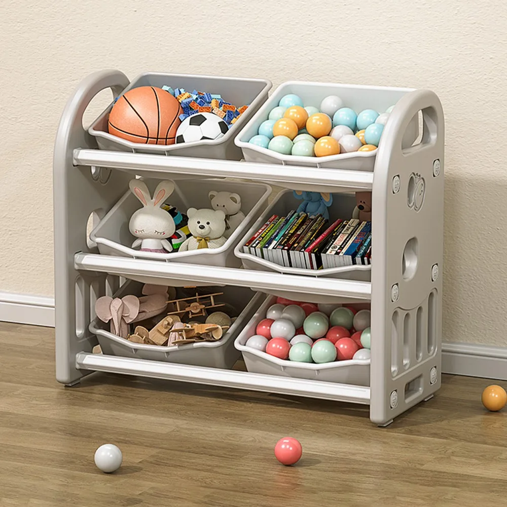 

Kids Toy Storage Organizer with 6 Bins,Furniture Set Toy Storage Cabinet Unit with HDPE Shelf and Bins for Playroom, Living Room