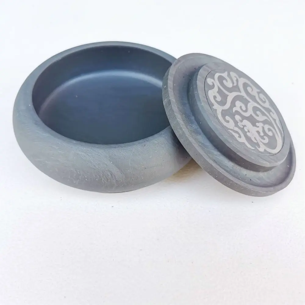 Authentic Chinese Inkstone Natural Material Decorative Lid Calligraphy Ink Holder Professional Writing Accessory Stationary