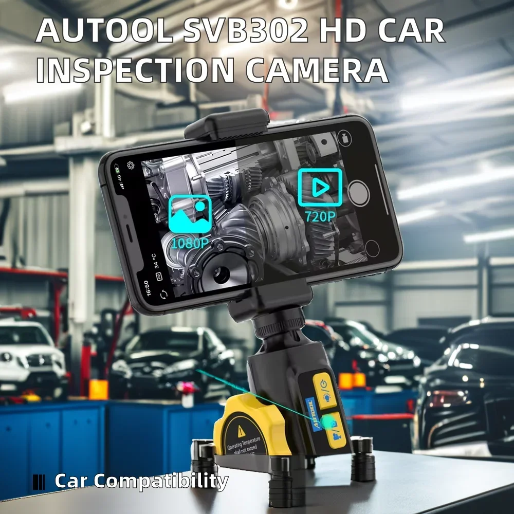 AUTOOL SVB302 HD 1080P Smart Car Body and Engine Borescope Equipment Vehicle Inspection Device with 3-Year Warranty