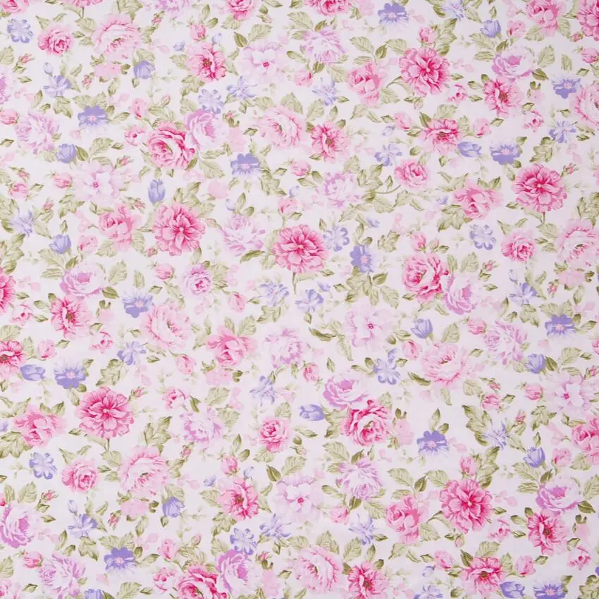 Pink Flower Stripe Bows Cotton Twill Fabric DIY Sewing For Baby&Child Patchwork Quilting Handmade Textile Bedding Blanket Sheets