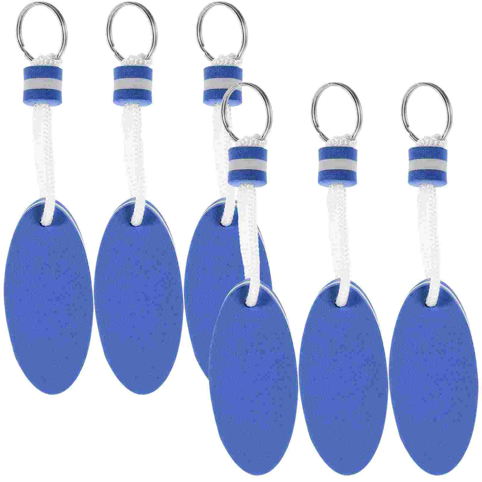 

6 Pcs Oval EVA Floating Water Foam Keychains Retractable Holder Stylish Small Boat Decorative Key Float Surfboard Fishing