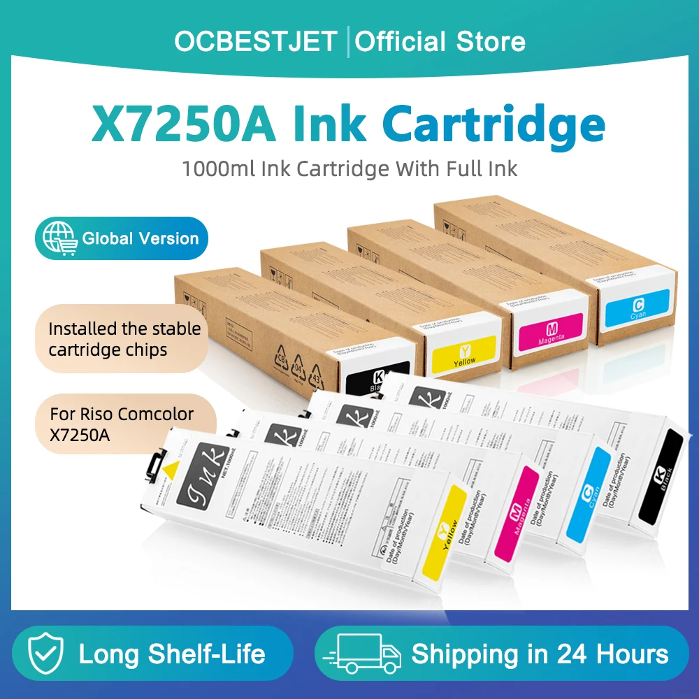 

For Riso ComColor Ink Cartridge Full With Pigment Ink For Riso X7250A Printer 1000ml/pc
