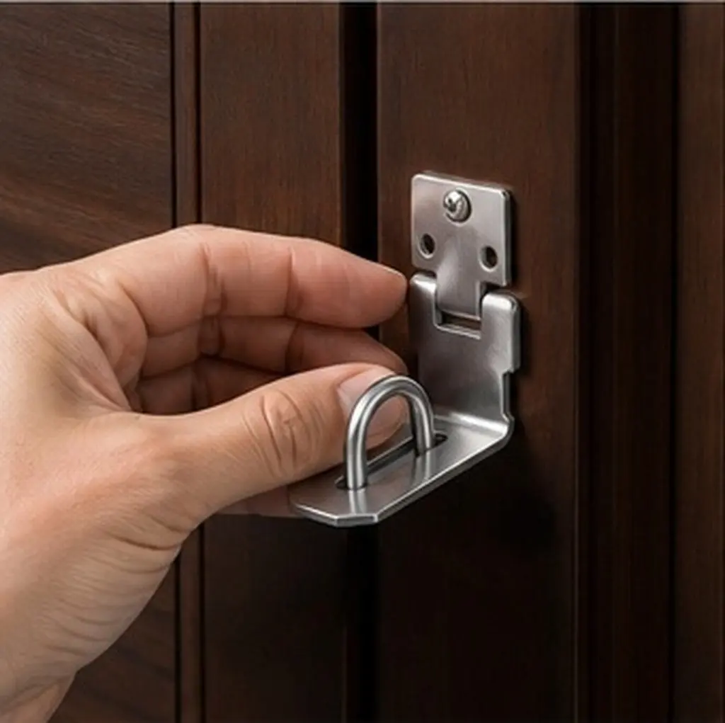 Lock Hasp 3 Inch Heavy Duty 90 Degree Straight Right Angle Shed Lock Latch Padlock Latches for Cabinet Door Window Security