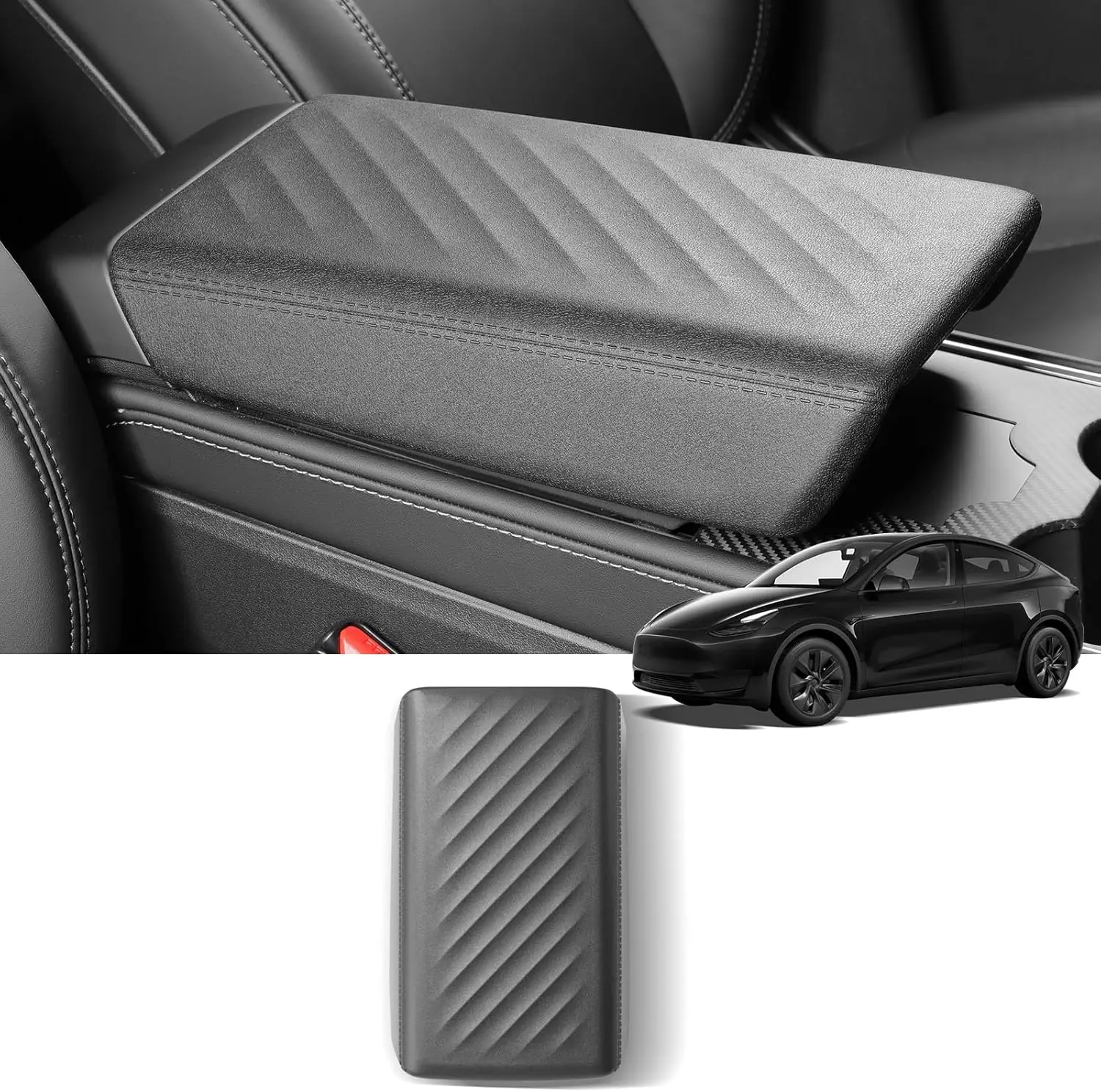 

For Tesla Model 3 Highland/Y Juniper/YL Armrest Box Protective Cover TPE Protector Mat Central Control Armrest Car Accessories