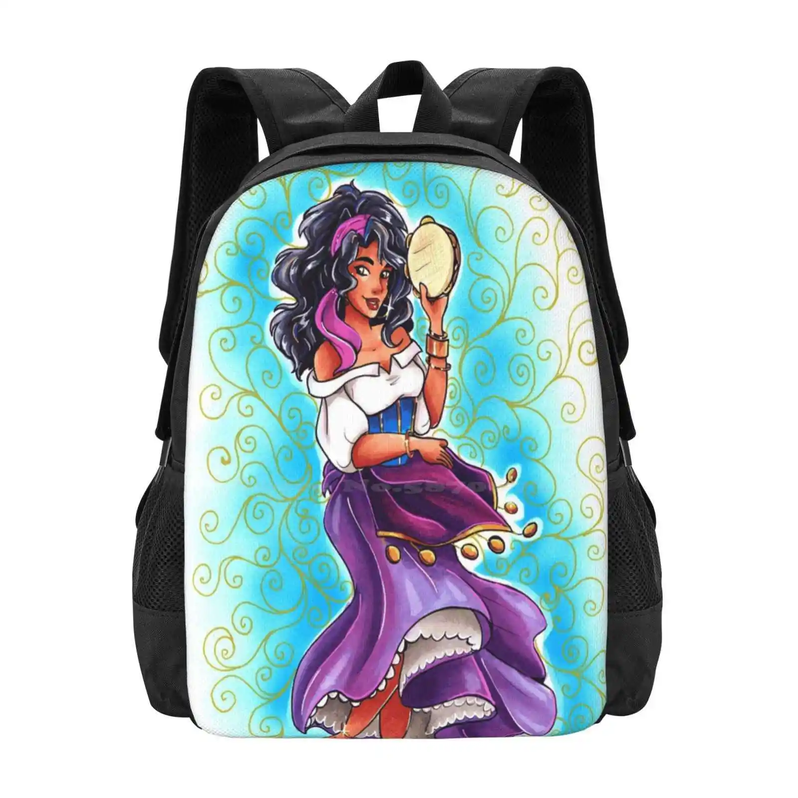 

Эсмеральда Новые поступления Сумки унисекс Студенческая сумка Рюкзак Горбуна Эсмеральды Фанарт Довольно цыганский