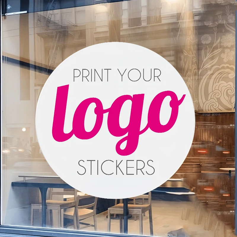 

1PC Custom Round Glass Sticker Personalized Decal Waterproof for Storefronts Shops Car Commercial Advertising Self-adhesive