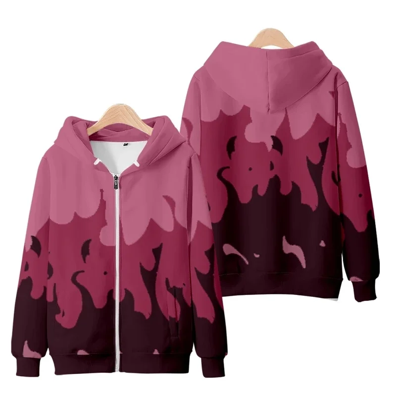 Aphmau merch zipper hoodie flame purple and red 3D print jacket coat women and men streetwear clothes kawaii kids tops