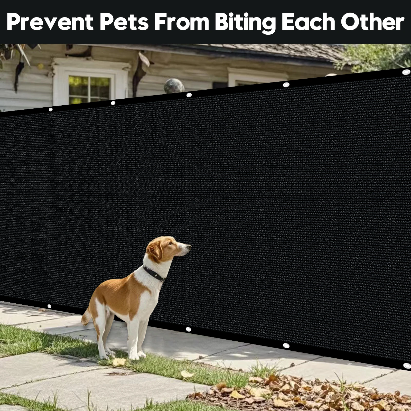 5ftx50ft سياج شاشة الخصوصية شبكة الخصوصية الثقيلة 185 GSM الزجاج الأمامي والغبار النسيج شاشة الخصوصية تغطي شبكة المبارزة #2