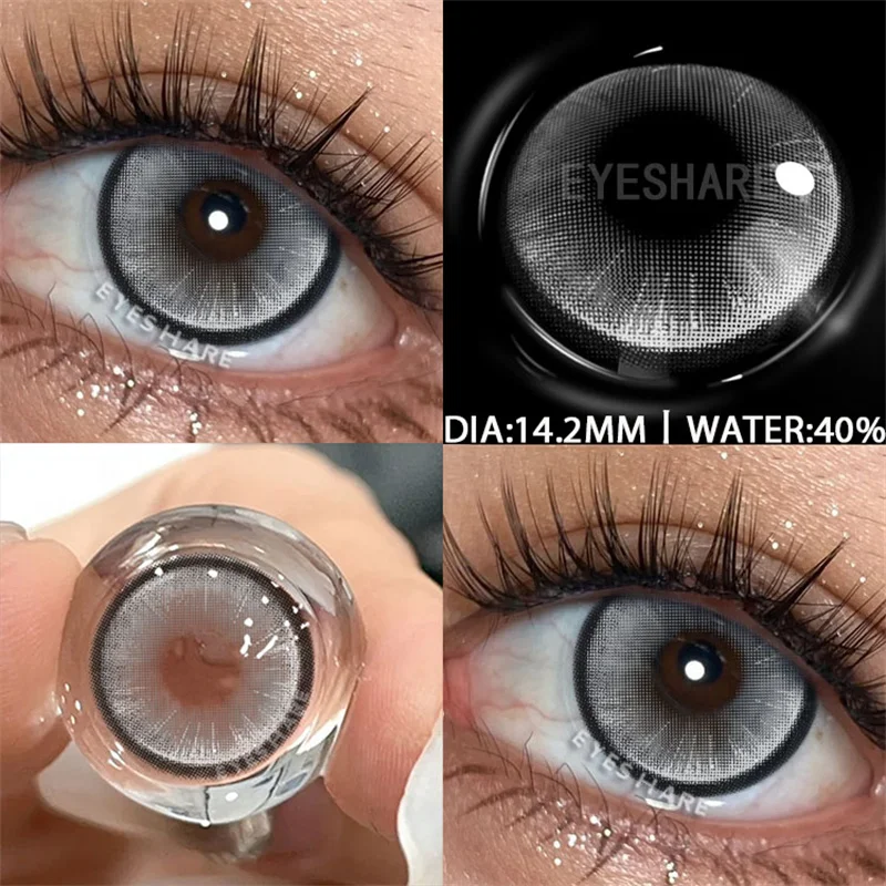 EYESHARE Color Contact Lenses for Eyes 1Pair Korean Fashion Lenses Y2k Colorcon Costmetics Brown Lenses Gray Lens Green Contacts