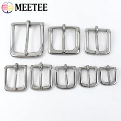 Meetee 2/4pc ID16-39mm Stainless Steel Pin Belt Buckle Apparel Bags Strap Buckles DIY Luggage Leather Crafts Decoration Material